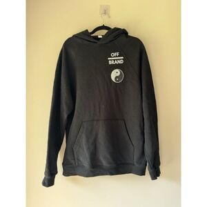 Off-Brand Lunar New Year Pullover Hoodie Black Yin Yang Streetwear Size L
